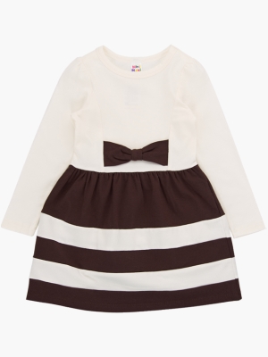Платье для девочек Mini Maxi, модель 0746, цвет белый/коричневый