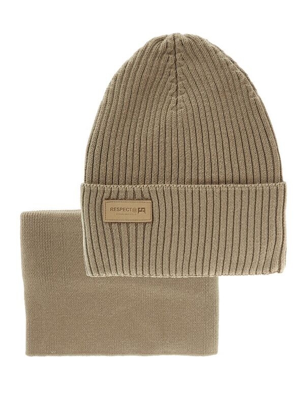 Комплект для мальчика Приоритет, Миалт грязно-бежевый, весна-осень - Шапки весна-осень