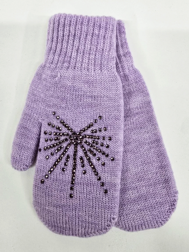 Варежки детские двойные 3727-сирень - Варежки