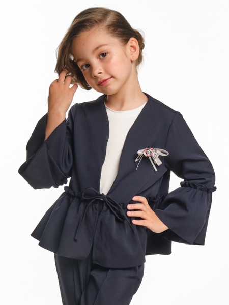 Джемпер для девочек Mini Maxi, модель 7088, цвет синий - Кардиганы / пиджаки для девочек