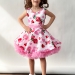 Платье для девочки нарядное БУШОН ST30, стиляги, цвет светло-розовый цветы