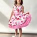 Платье для девочки нарядное БУШОН ST30, стиляги, цвет светло-розовый цветы