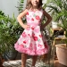 Платье для девочки нарядное БУШОН ST30, стиляги, цвет светло-розовый цветы