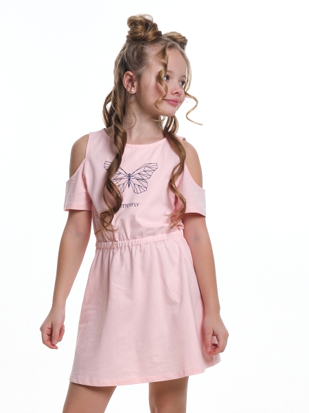 Платье для девочек Mini Maxi, модель 4510, цвет кремовый/розовый - Платья для девочек с коротким рукавом