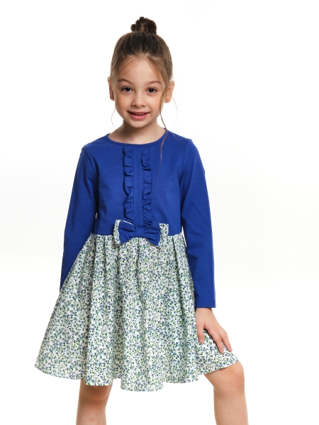 Платье для девочек Mini Maxi, модель 6113, цвет голубой - Платья для девочек с длинным рукавом