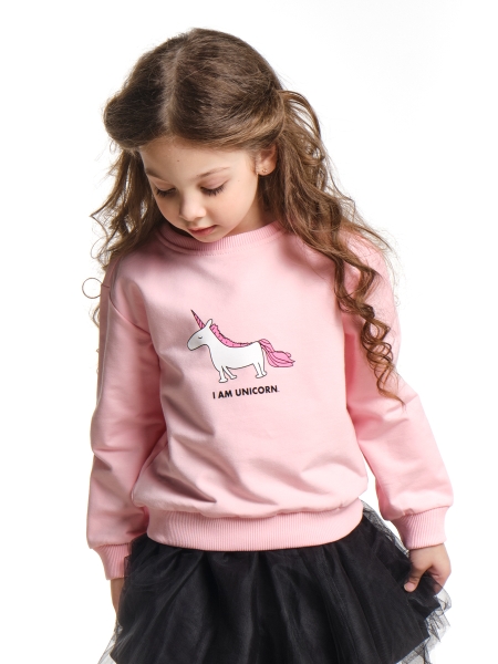 Свитшот для девочек Mini Maxi, модель 6949, цвет кремовый/розовый - Свитшоты / джемпера
