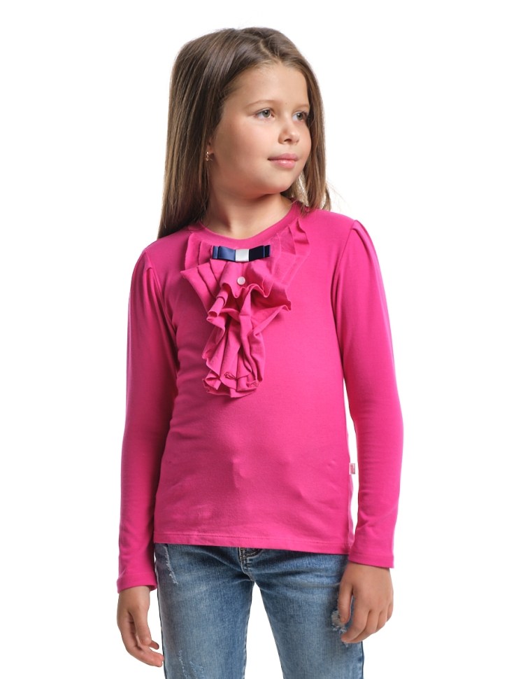 Футболка для девочек Mini Maxi, модель 1044, цвет малиновый - Лонгсливы