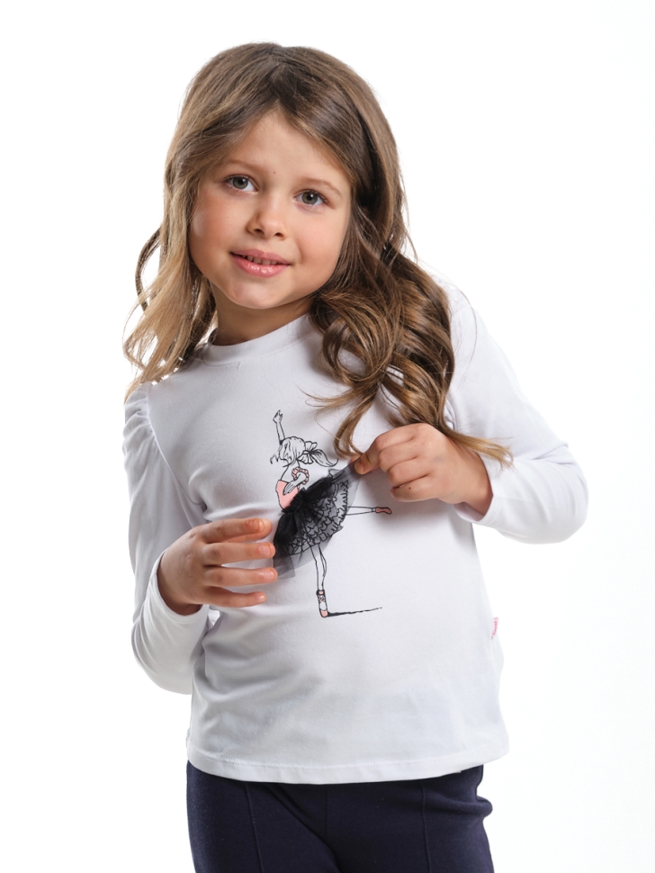 Лонгслив для девочек Mini Maxi, модель 2718, цвет белый - Лонгсливы
