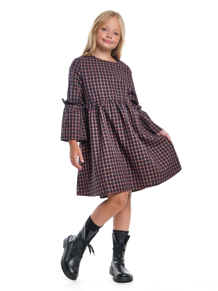 Платье для девочек Mini Maxi, модель 6837, цвет синий/красный/клетка - 