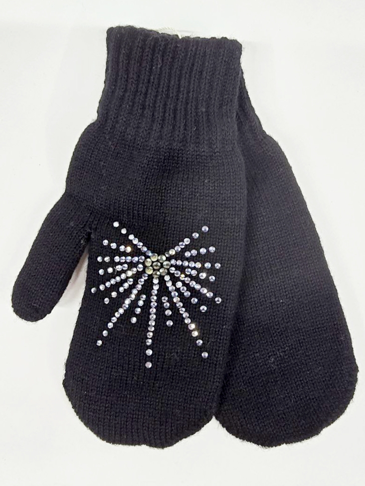 Варежки детские двойные 3727-черный - Варежки