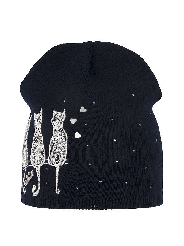 Шапка для девочки Трио, Миалт темно-синий, весна-осень - Для девочек весна-осень