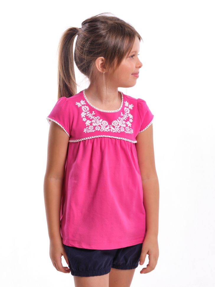Футболка для девочек Mini Maxi, модель 1683, цвет малиновый - Майки и топы на лето