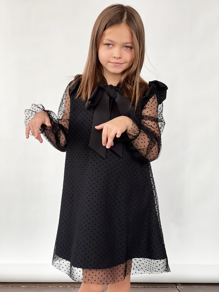 Платье для девочки нарядное БУШОН ST50, цвет черный - Платья коктельные / вечерние