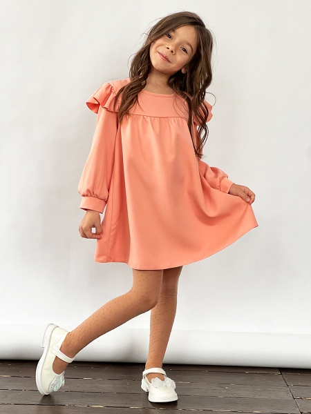 Платье для девочки нарядное БУШОН ST61, цвет персиковый - Платья коктельные / вечерние