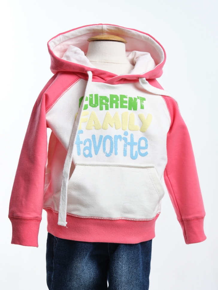 Толстовка для девочек Mini Maxi, модель 1065, цвет коралловый - Толстовки с капюшоном / худи