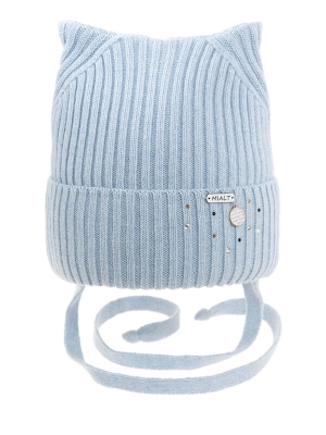 Шапка для девочки Зернышко, Миалт бледно-голубой, зима