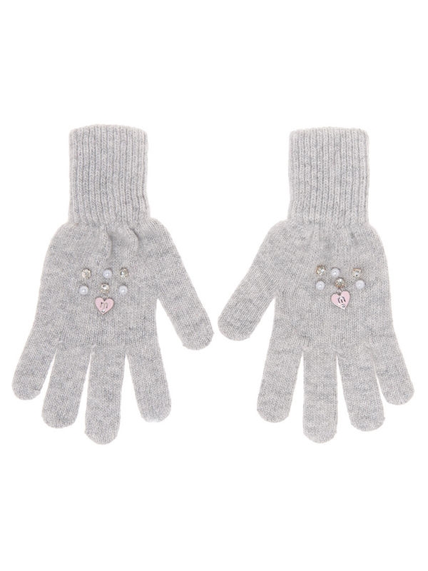 Перчатки для девочки Вербена, Миалт светло-серый - Перчатки
