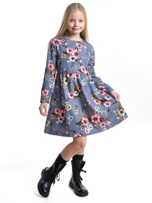Платье для девочек Mini Maxi, модель 7844, цвет синий/мультиколор/мультиколор