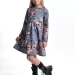 Платье для девочек Mini Maxi, модель 7844, цвет синий/мультиколор/мультиколор