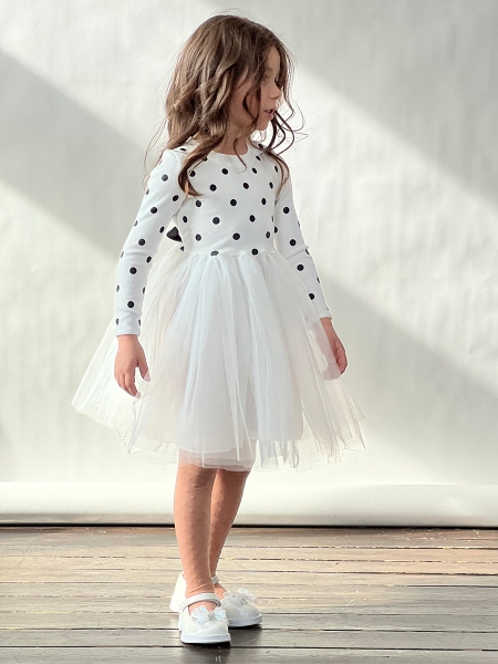 Платье для девочки нарядное БУШОН ST51, цвет белый - Платья коктельные / вечерние
