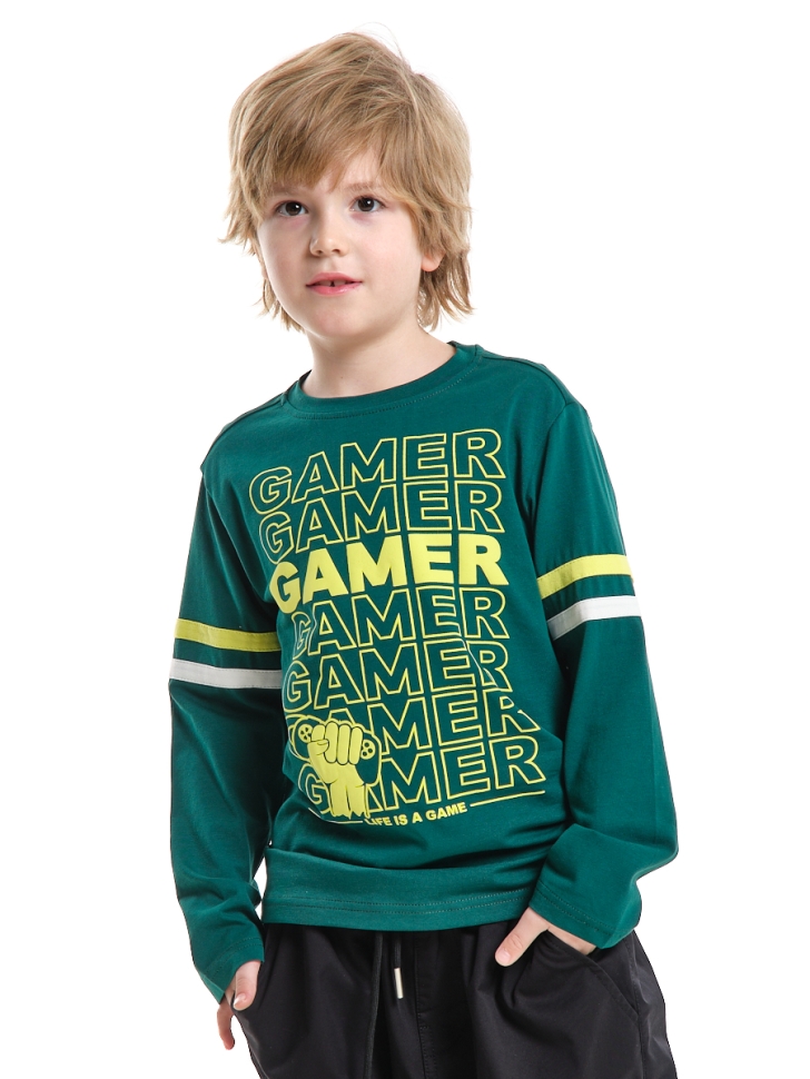 Лонгслив для мальчиков Mini Maxi, модель 7908, цвет темно-зеленый - Лонгсливы / футболки - дл. рукав