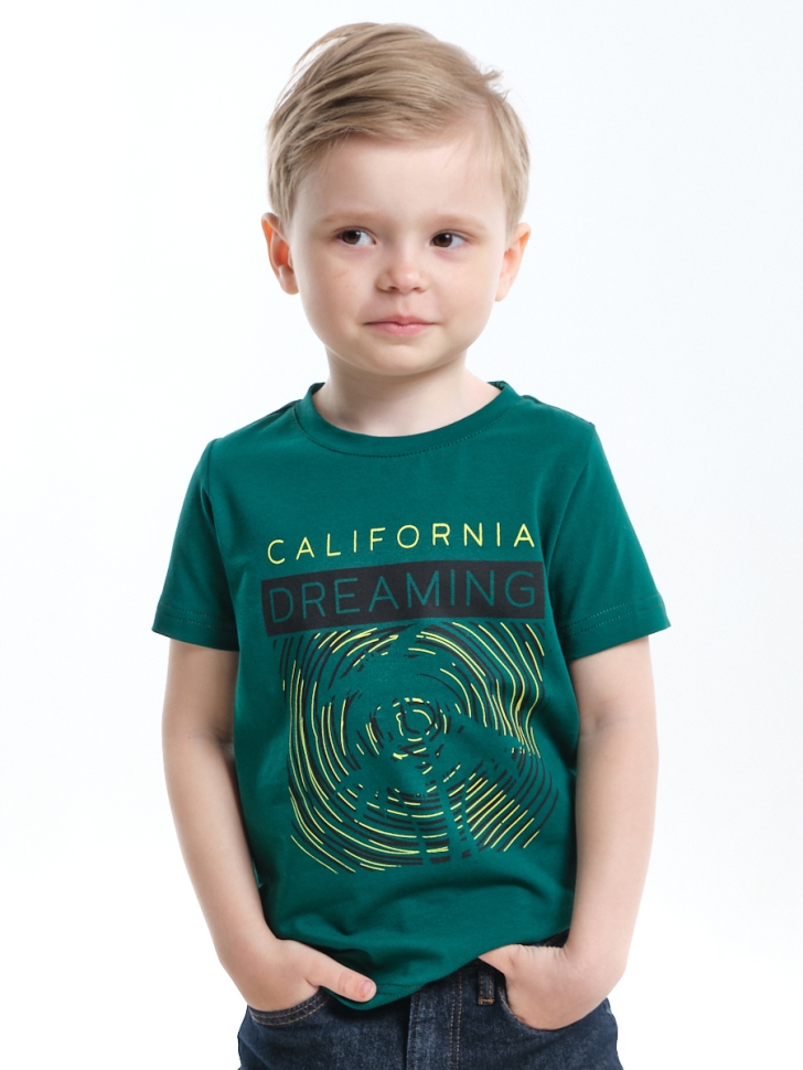 Футболка для мальчиков Mini Maxi, модель 3237, цвет темно-зеленый - Футболки для мальчиков