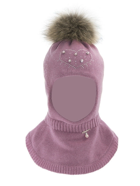 Шлем для девочки Сюрприз, Миалт темно-розовый, зима - Шапки-шлемы зима-осень