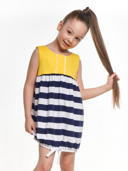 Платье для девочек Mini Maxi, модель 1583, цвет мультиколор/желтый - Платья для девочек с коротким рукавом