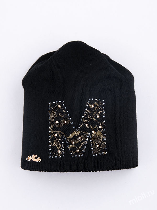 Шапка для девочки Мадина, Миалт черный, весна-осень - Для девочек весна-осень