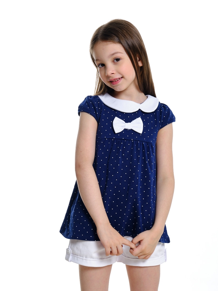 Футболка для девочек Mini Maxi, модель 1632, цвет синий/мультиколор - Футболки для девочек