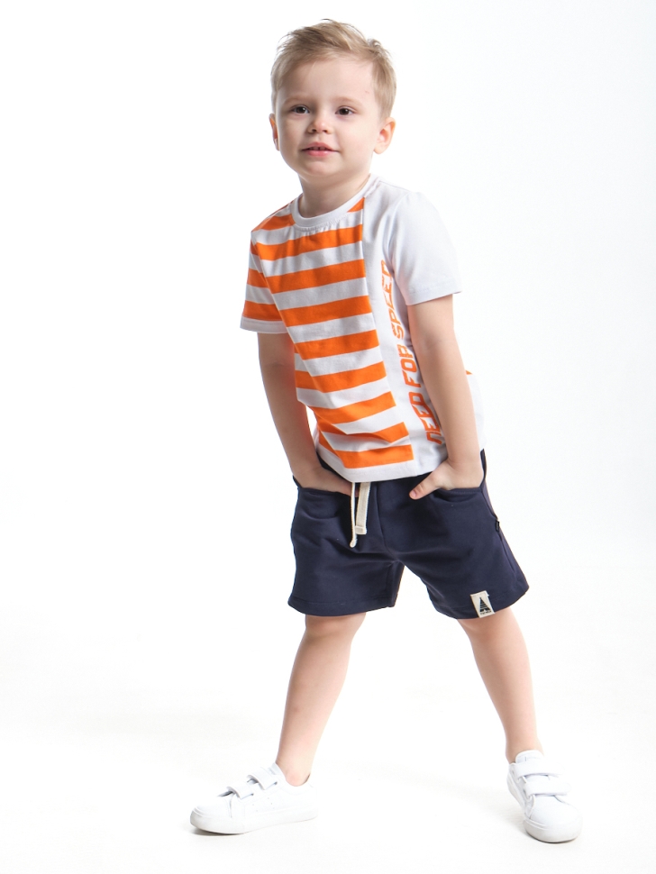 Комплект для мальчиков Mini Maxi, модель 6498, цвет оранжевый/синий - Комплекты летние