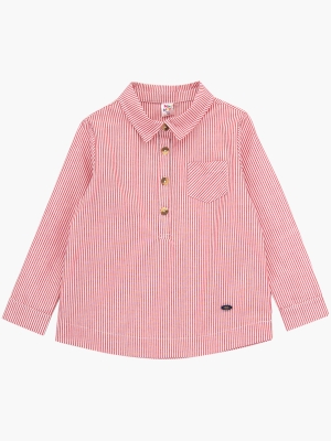 Рубашка для мальчиков Mini Maxi, модель 6405, цвет красный/мультиколор