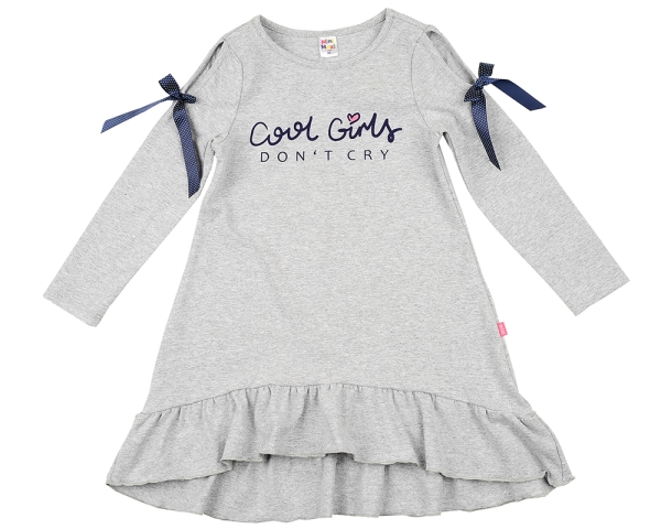 Платье для девочек Mini Maxi, модель 4987, цвет серый/горчичный - Платья для девочек с длинным рукавом