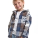Рубашка для мальчиков Mini Maxi, модель 7987, цвет синий/белый/клетка