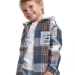 Рубашка для мальчиков Mini Maxi, модель 7987, цвет синий/белый/клетка