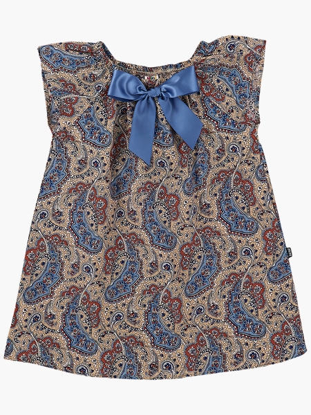 Платье для девочек Mini Maxi, модель 3350, цвет коричневый/мультиколор - Платья для девочек с коротким рукавом