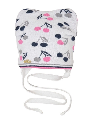 Шапка для девочки Вкусняшка, Миалт ультрабелый/розовый, весна-осень