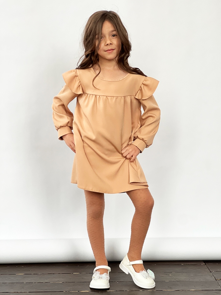 Платье для девочки нарядное БУШОН ST61, цвет бежевый - Платья коктельные / вечерние