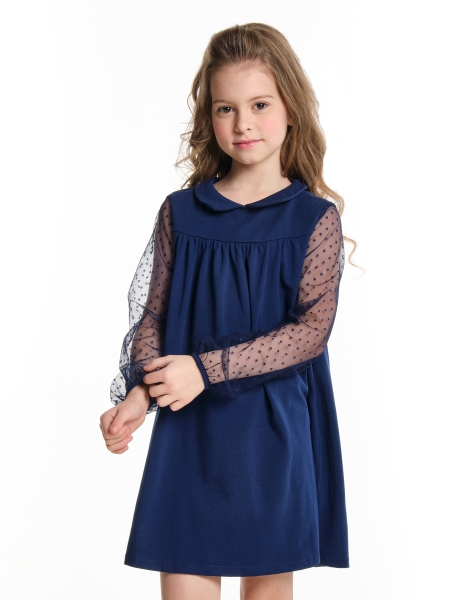 Платье для девочек Mini Maxi, модель 6854, цвет темно-синий - Платья для девочек с длинным рукавом