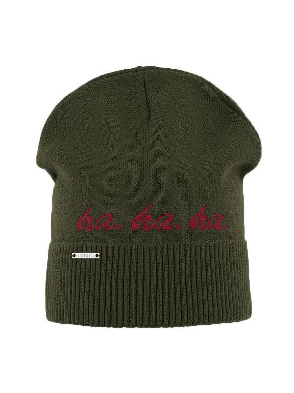 Шапка для мальчика ha-ha-ha, Миалт хаки/красный - Шапки весна-осень