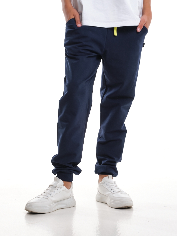 Джоггеры для мальчиков Mini Maxi, модель 9831, цвет синий/салатовый - Брюки спортивные (джогеры)