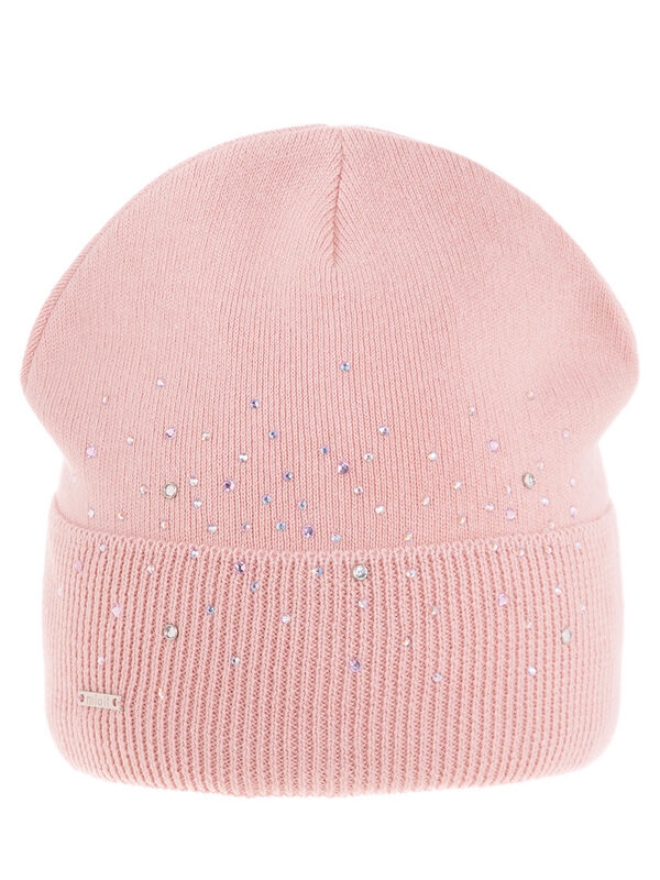 Шапка для девочки Росинка, Миалт пудровый, весна-осень - Зимние шапки для девочек
