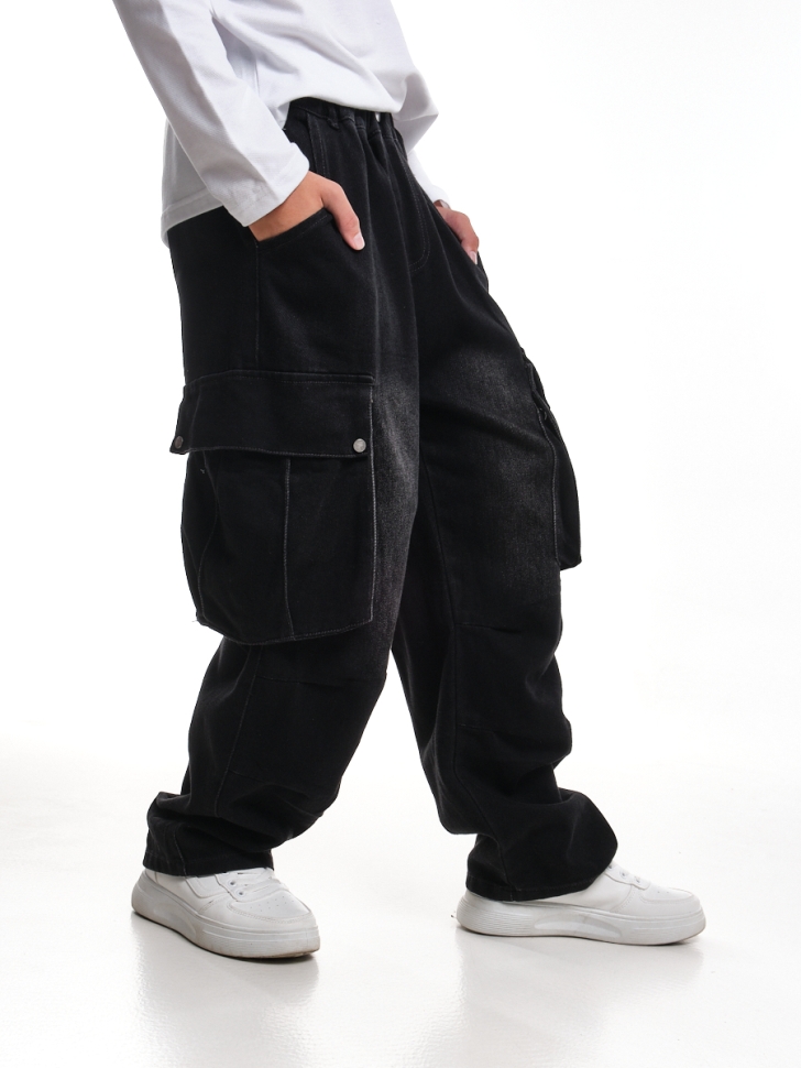 Брюки для мальчиков Mini Maxi, модель 3391239, цвет черный - Брюки текстильные