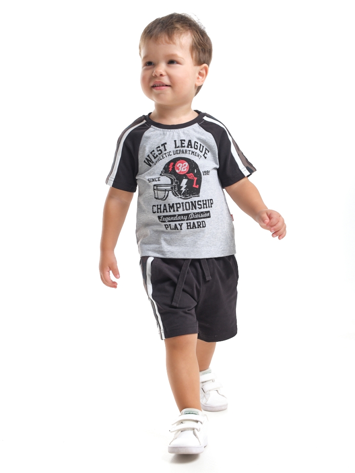 Комплект для мальчиков Mini Maxi, модель 6917, цвет серый/черный - Комплекты летние