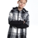 Рубашка для мальчиков Mini Maxi, модель 7782, цвет черный/белый/клетка