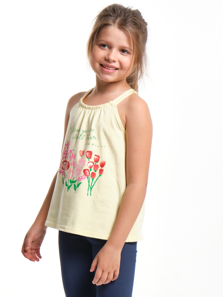 Футболка для девочек Mini Maxi, модель 1920, цвет желтый - Майки и топы на лето