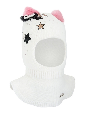 Шлем для девочки Рыся, Миалт белый, зима