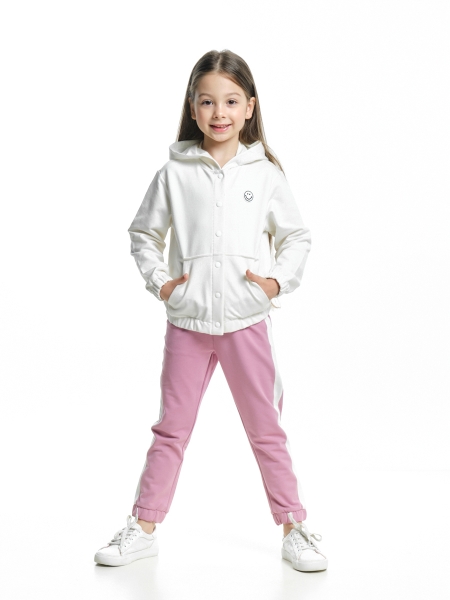 Спортивный костюм для девочек Mini Maxi, модель 7283, цвет белый/розовый - Костюмы спортивные