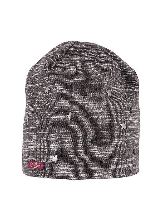 Шапка для девочки Космос, Миалт коричневый/меланж, весна-осень - Для девочек весна-осень