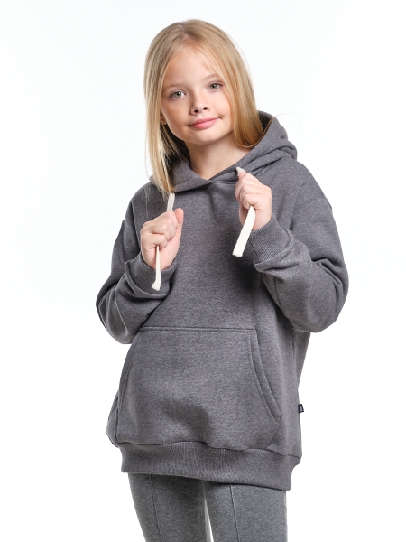 Худи для девочек Mini Maxi, модель 7806, цвет серый - Толстовки с капюшоном / худи